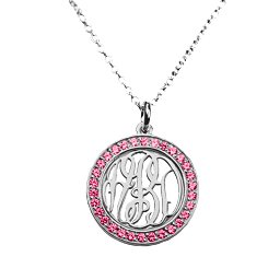 Sparkling Halo Monogram Pendant