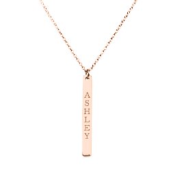 Vertical Bar Pendant in 10K Solid Rose Gold