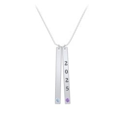 Multi Vertical Birthstone Bar Pendant - 2 Bar