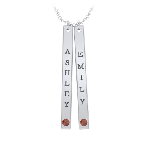 Multi Vertical Birthstone Bar Pendant - 2 Bar