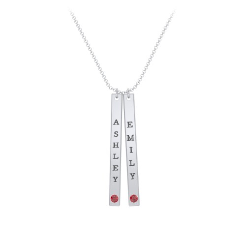 Multi Vertical Birthstone Bar Pendant - 2 Bar