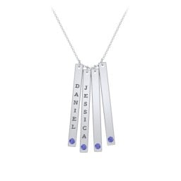 Multi Vertical Birthstone Bar Pendant - 4 Bar
