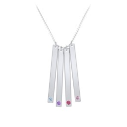 Multi Vertical Birthstone Bar Pendant - 4 Bar