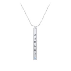 Perfect Vertical Multi Birthstone and Moissanite Bar Pendant Necklace –  shygems.com