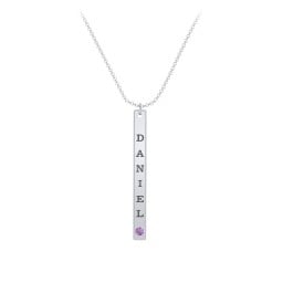 Multi Vertical Birthstone Bar Pendant - 1 Bar