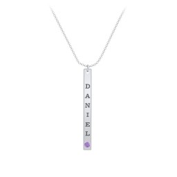 Multi Vertical Birthstone Bar Pendant - 1 Bar