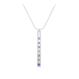 Multi Vertical Birthstone Bar Pendant - 1 Bar
