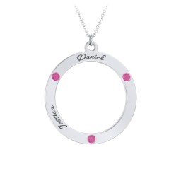Circle Birthstone Pendant