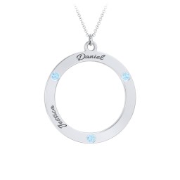 Circle Birthstone Pendant