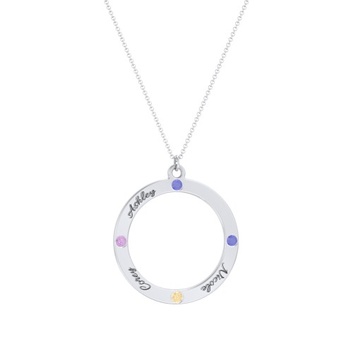 Circle Birthstone Pendant