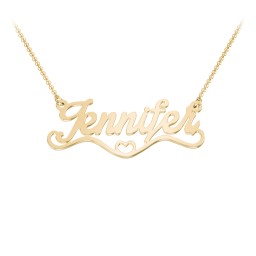 Stylized Name Necklace in 18K Gold Plated Silver