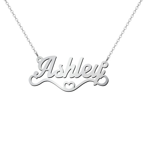 Stylized Name Necklace – 10K White Gold