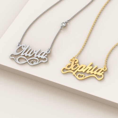 Stylized Name Necklace – 10K Rose Gold