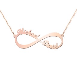 Infinite Love Name Necklace in 10K Solid Rose Gold
