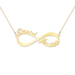 Infinite Love Name Necklace in 10K Solid Yellow Gold