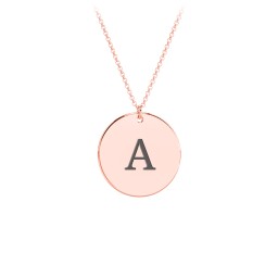 Charmed Initial Disc Pendant in 10K Solid Rose Gold with Ruby, Amethyst Premium Zirconia, Blue Sapphire, and Blue Topaz