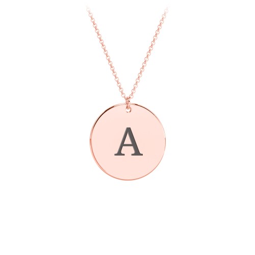 Charmed Initial Disc Pendant – 10K Rose Gold