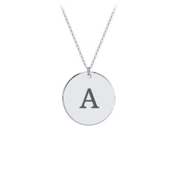 Charmed Initial Disc Pendant in 925 Sterling Silver with Ruby, Amethyst Premium Zirconia, Blue Sapphire, and Blue Topaz