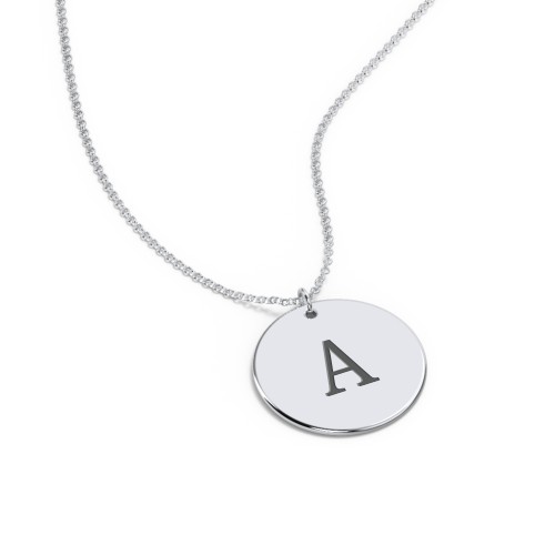 Charmed Initial Disc Pendant – Sterling Silver