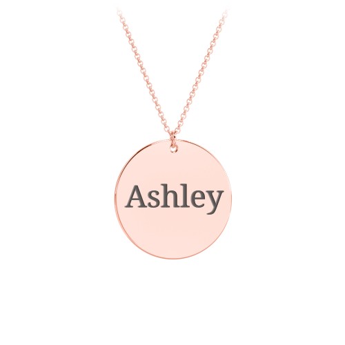 Charmed Name Disc Pendant – 10K Rose Gold