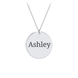 Charmed Name Disc Pendant in 925 Sterling Silver with Ruby, Amethyst Premium Zirconia, Blue Sapphire, and Blue Topaz