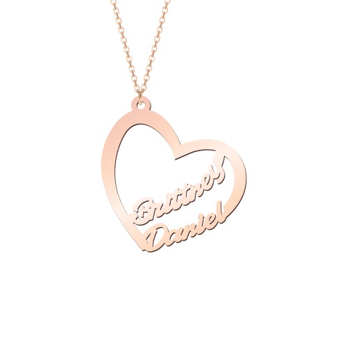 Written With Love Heart Name Necklace – 10K Rose Gold