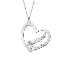 Written With Love Heart Name Necklace – Sterling Silver