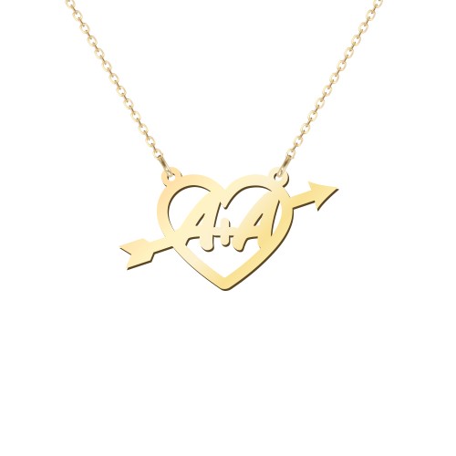 First Love Initial Heart Necklace – 10K Yellow Gold