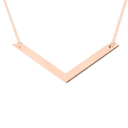 V Is For Valentine Engravable Necklace – 10K Rose Gold