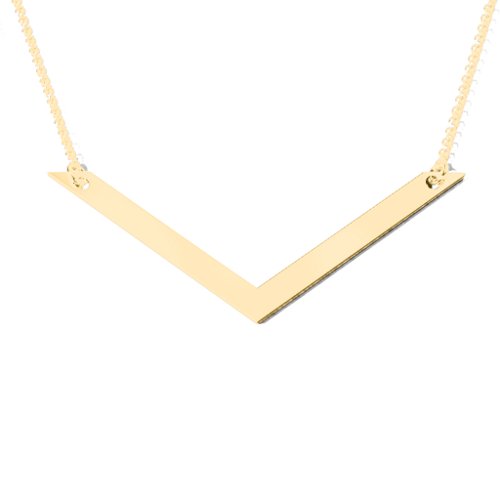 V Is For Valentine Engravable Necklace – 10K Yellow Gold