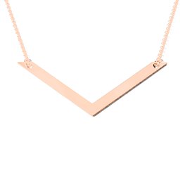 V Is For Valentine Engravable Necklace in 10K Solid Rose Gold