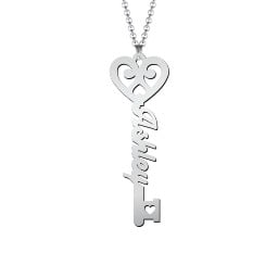 Key To True Love Name Necklace