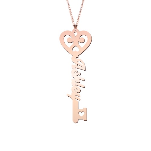 Key To True Love Name Necklace