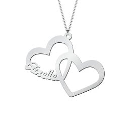 Interlocked In Love Heart Name Necklace