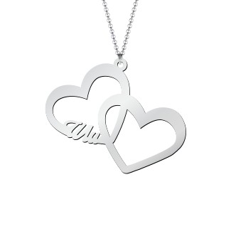 Interlocked In Love Heart Name Necklace