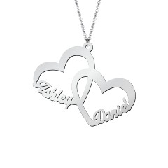 Interlocked In Love Heart Name Necklace – Sterling Silver