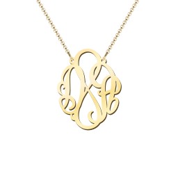 Infinity Monogram Necklace in 18K Gold Plated Silver
