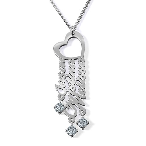 A Mother's Dream Name Necklace – Sterling Silver with Cubic Zirconia