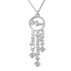 A Mother's Dream Name Necklace – Sterling Silver with Cubic Zirconia