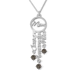 A Mother's Dream Name Necklace in 925 Sterling Silver with Smokey Quartz