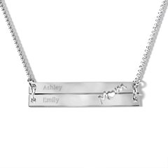 Made For Mom Double Bar Necklace – Sterling Silver