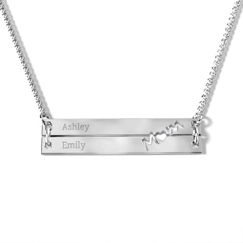 Made For Mom Double Bar Necklace – Sterling Silver
