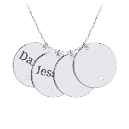Engravable 4 Disc Pendant with Birthstone