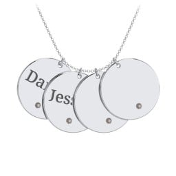 Engravable 4 Disc Pendant with Birthstone