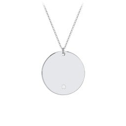 Engravable Disc Pendant with Birthstone