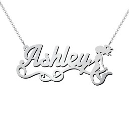 Mermaid Name Necklace in 925 Sterling Silver
