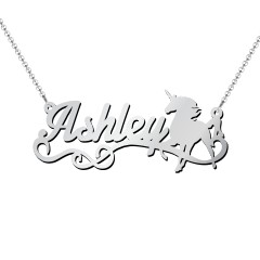Unicorn Name Necklace – 10K Rose Gold