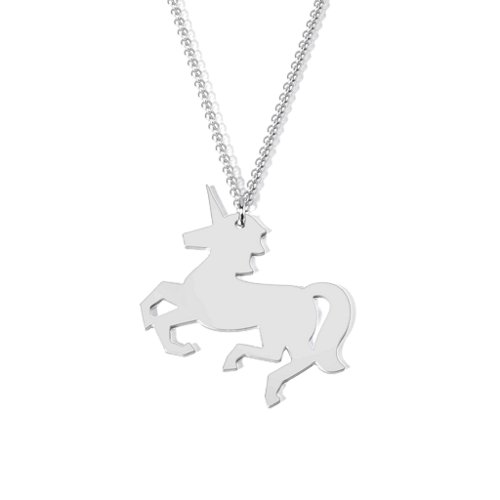 Unicorn Dreams Solid Cutout Necklace – Sterling Silver