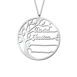 Family Tree Cutout Necklace in 925 Sterling Silver