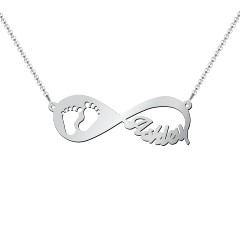 In My Footsteps Infinity Name Necklace – Sterling Silver